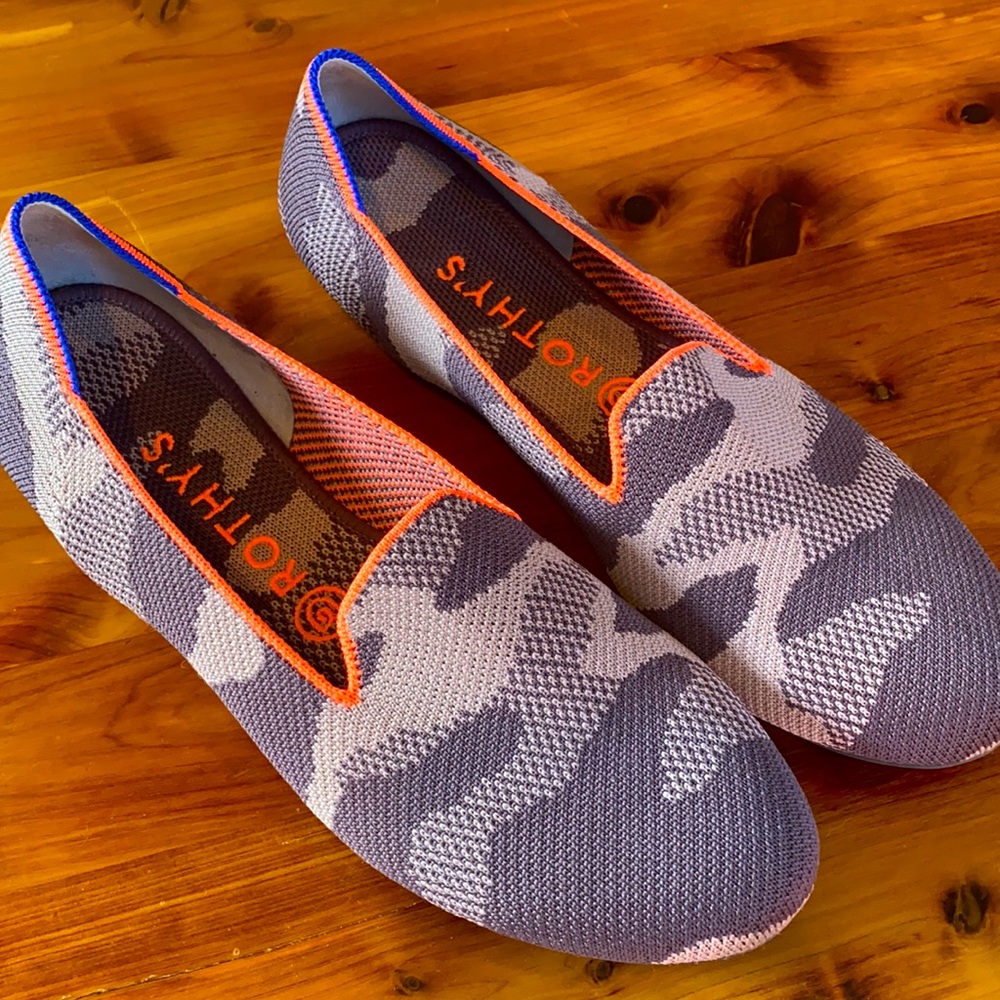 Rothy’s Grey/Pink Camo Loafers
